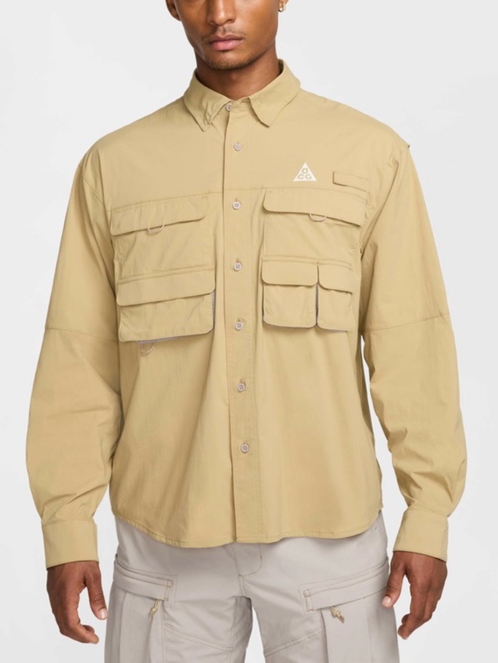 NWT $135 Nike ACG Dri-FIT ADV UV Long-Sleeve Shirt Oversized Fit Men’s XL Beige